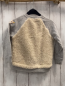 Preview: Steiff  Teddy-Sweatjacke  Gr. 98  beige Teddy + graue Ärmel + Bund 