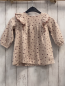 Preview: Zara  Kleid  Gr. 92  beige weiße Zackenstreifen Blumen Rüschen 
