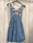 Preview: Mini Boden  Kleid  Gr. 140  blau Jeans gestickte Blumen weiße Punkte 