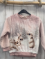 Preview: H&M  Pullover  Gr. 110  rosa Plüsch Tannenbäume Kaninchen 