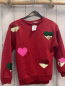 Preview: H&M  Pullover  Gr. 122/128  rot bunte Pailettenherzen 