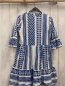 Preview: Happy Girls  Kleid  Gr. 140  weiß blaue Streifen+ Dreiecke 