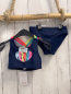 Preview: neu 2tlg Famy  Bikini  Gr. 98  blau bunte Schrift + Träger NP 12,99 