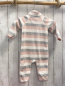Preview: H&M Fleeceoverall Gr. 74  weiß grau rosa gestreift