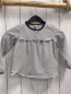 Preview: Steiff Langarmshirt Gr. 86  weiß dunkelblaue Streifen Rüsschen