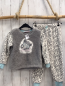 Preview: 2tlg Pullover + Hose Gr. 110  grau + grau weiß Leoprint Plüsch