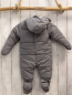 Preview: 2tlg Steiff Schneeoverall + Schuhe Gr. 68  grau Bärenkopf