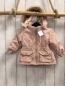 Preview: H&M Jacke Gr. 68  rosa goldener Reißverschluss Fellbund an Kapuze