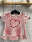 Preview:   T-Shirt  Gr. 68  weiß rote Streifen Glitzerherz 