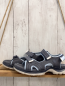 Preview:  Sandalen Gr. 38  grau Wildleder hellblauer Bund