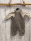 Preview: 2tlg  Langarmshirt + Latzhose  Gr. 68  beige Dinos + grau Rippen 
