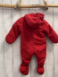 Preview: 2tlg Steiff  Winteroverall + Schühchen  Gr. 62  rot Kapuze Plüschbärenkopf 