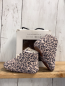 Preview: Little Indians Boots Gr. 19  rosa grau Leoprint warm gefüttert