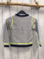 Preview: Billybrandit Pullover Gr. 104  grau blauer Bund + gelbe Streifen Strick