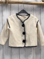 Preview: zara Sweatjacke Gr. 104  beige gerippt schwarzer Bund + Bommel