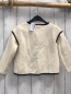 Preview: zara Sweatjacke Gr. 104  beige gerippt schwarzer Bund + Bommel