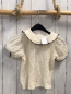 Preview: H&M  Sommerbluse  Gr. 98  creme Struktur Kragen mit schwarzem Rand 