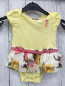 Preview: Juicy Coutur  T-Shirt  Gr. 68  gelb mit weißem Rock mit Blumen Bodyunterteil 