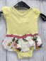 Preview: Juicy Coutur  T-Shirt  Gr. 68  gelb mit weißem Rock mit Blumen Bodyunterteil 