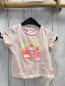Preview: Billieblush  T-Shirt  Gr. 74  rosa neonrote Glitzermuscheln gelbe Schrift + Nähte 