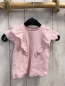 Preview: Zara  T-Shirt  Gr. 68  rosa Rippen Rüschen mit Lochstickerei 