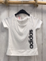 Preview: Adidas  Sportshirt  Gr. 116  weiß schwarze Schrift 