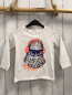 Preview: Billybandit  Langarmshirt  Gr. 98  weiß Tierkopf mit orange Kopfhörern