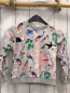 Preview: H&M Pullover  Gr. 110  hellgrau bunte Tiere + Blätter 