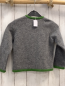 Preview: Stassny Salzburg  Strickjacke  Gr. 110  grau grüner Bund Trachtenknöpfe 100 % Merinowolle 
