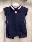 Preview: Jacadi  Playsuit  Gr. 68  blau + weiß roter Streifenbund + -kragen