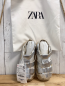 Preview: zara neu Sandalen + Staubbeutel Gr. 25  silber glänzend NP 25,95 €