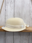 Preview: Solid Hut Gr. 49cm  natur weißes Band Schleife
