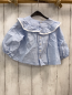Preview: Jacadi Bluse Gr. 80  hellblau großer Kragen weißer Bund