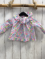 Preview: Jacadi Bluse Gr. 74  weiß blau pink grün Blumen