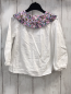Preview: zara Bluse Gr. 92  weiß musslin großer Kragen Blumen