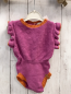 Preview: Piupiuchick Playsuit Gr. 56  beerenton Strick goldener Glitzerbund