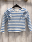 Preview: H&M Langarmshirt Gr. 98  blau weiß gestreift gerippt Rüsschen