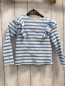 Preview: H&M Langarmshirt Gr. 98  blau weiß gestreift gerippt Rüsschen