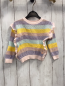 Preview: carrement beau Pullover Gr. 74  flieder hellblau gelb rosa Streifen Strick Glitzerfäden