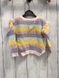 Preview: carrement beau Pullover Gr. 74  flieder hellblau gelb rosa Streifen Strick Glitzerfäden