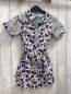 Preview: zara Kleid Gr. 134  weiß lila Streifen + Blumen