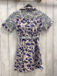 Preview: zara Kleid Gr. 134  weiß lila Streifen + Blumen