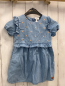 Preview: carrement beau Kleid Gr. 92  blau Jeans gestickte Blumen