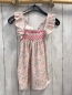 Preview: zara Kleid Gr. 92  weiß Blumen gesmoktes Oberteil