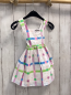 Preview: Jacadi Kleid Gr. 86  weiß grün lila blau Karos