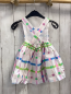 Preview: Jacadi Kleid Gr. 86  weiß grün lila blau Karos