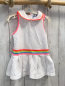 Preview: Jacadi Kleid Gr. 92  weiß Neonfarbene Streifen Kragen