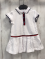 Preview: Jacadi Kleid Gr. 86  weiß blauer Bund rot blauer Streifen