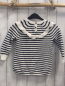 Preview: Tommy Hilfiger  Pullover  Gr. 104  weiß blaue Streifen Strick weiße Rüschen 