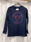 Preview: Retour  Langarmshirt  Gr. 146/152  dunkelblau hellblau rote Schrift 